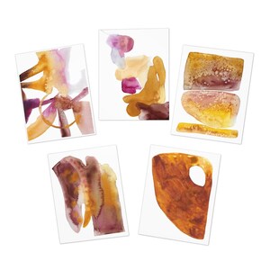 Set di 5 biglietti di auguri / Con buste / 5 design astratti unici / Biglietti vuoti / Tutte le occasioni / Auguri per le feste / Tema "Armonia"