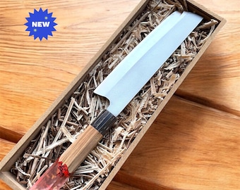 Handcrafted N690 Stainless Steel Nakiri Chef Knife: Custom Kitchen Blade with Wa Handle