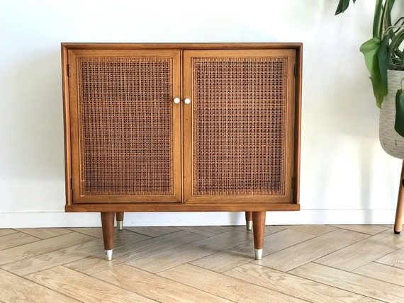 Modern Record Cabinet Mid Century Modern Small 2 Doors Etsy