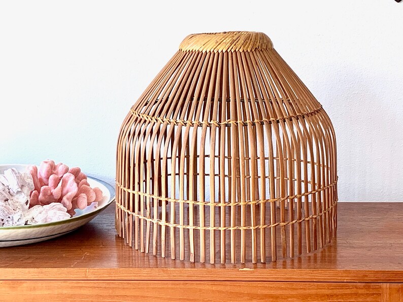 70 S Large Bamboo Lamp Shade Wicker Stick Lampshade Boho Rattan Tiki Xl