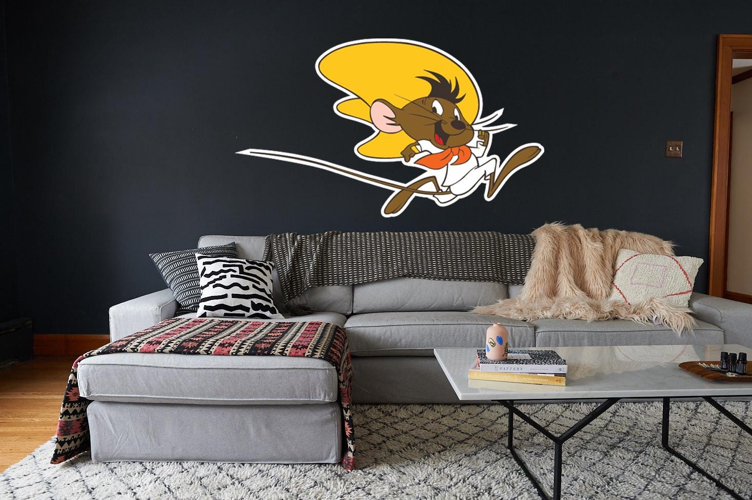 Speedy Gonzales mouse run stickers decals motorcycle decals graphics x 2 SMALL e