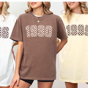 Comfort Colors® Custom Checkered 90&#39;s Birth Year Matching T-Shirt for Friends 1990 1991 1992 1993 1994 1995 1996 1997 1998 1999 Shirts