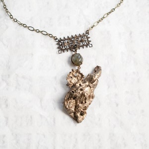 Necklace-Molten Metal-Labradorite-Antique Filigree image 2