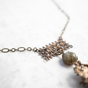 Necklace-Molten Metal-Labradorite-Antique Filigree image 6