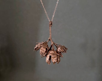 Real Rose of Sharon Pendant-Necklace-Electroplated Flowers-Real Flowers Encased in Copper-Hibiscus syriacus