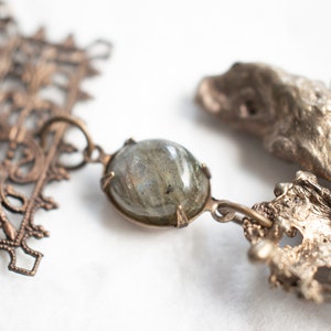 Necklace-Molten Metal-Labradorite-Antique Filigree image 7