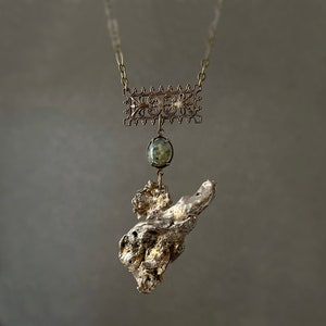 Necklace-Molten Metal-Labradorite-Antique Filigree image 1