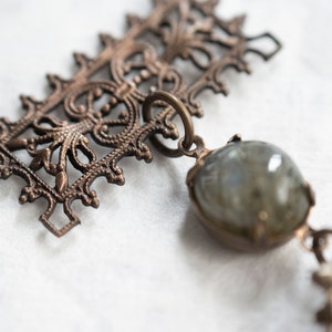 Necklace-Molten Metal-Labradorite-Antique Filigree image 5