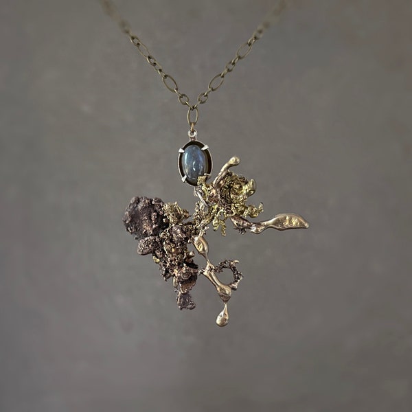 Necklace-Molten Metal-Labradorite-Style Fallen Angel