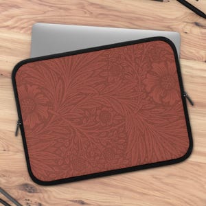 Burgundy Luxury Macbook William Morris Case, Arts Premium Laptop MacBook Pro Sleeve, MacBook Air Painting Cover 13 inches, 15 inches Case