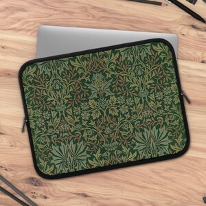 Dark Green Luxury Macbook William Morris Case, Art Premium Laptop MacBook Pro Sleeve, MacBook Air Painting Cover 13 inches, 15 inches Case