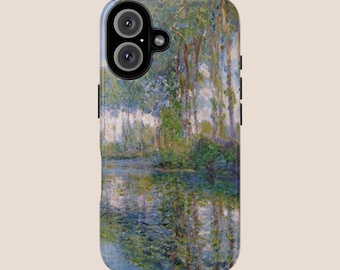 Poplars At The Epte, Monet Tough Case for iPhone, Samsung, Google Pixel - Artistic Phone Protector, Art Lover Gift, Impressionist Fine Art