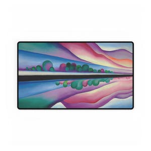 Georgia O'Keeffe Lake George Reflection bureaumat – artistieke muismat, antislip bureaumat, gamingmat, cadeau thuiswerk afbeelding 4