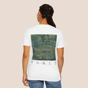 Monet The Water Lily Pond  Unisex T-shirt, Monet artwork tee, Fun graphic top, Abstract Painting Tee, Minimalist, Famous Painting shirt