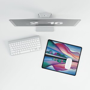 Georgia O'Keeffe Lake George Reflection bureaumat – artistieke muismat, antislip bureaumat, gamingmat, cadeau thuiswerk afbeelding 6