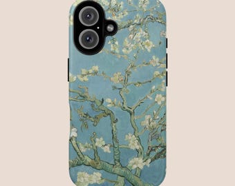 Étui solide Van Gogh en fleur d'amandier pour iPhone, Samsung, expédié depuis le Royaume-Uni/les États-Unis/l'UE, accessoire pour oeuvre d'art de musée, accessoire pour impression d'art floral