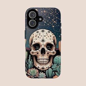Desert Skull in Bloom Phone Case | Floral Charm Phone Cover | Gothic Cottagecore | Halloween | iPhone | Pixel