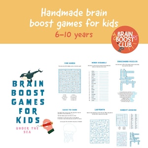 PAQUETE DE 5 TEMAS / Juegos imprimibles para estimular el cerebro con palabras para niños / Actividades de alfabetización para edades de 6 a 10 años / Apto para dislexia / Educación en casa