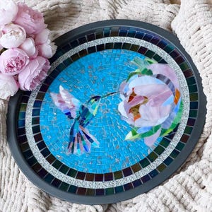 Hummingbird Mosaic Side Table