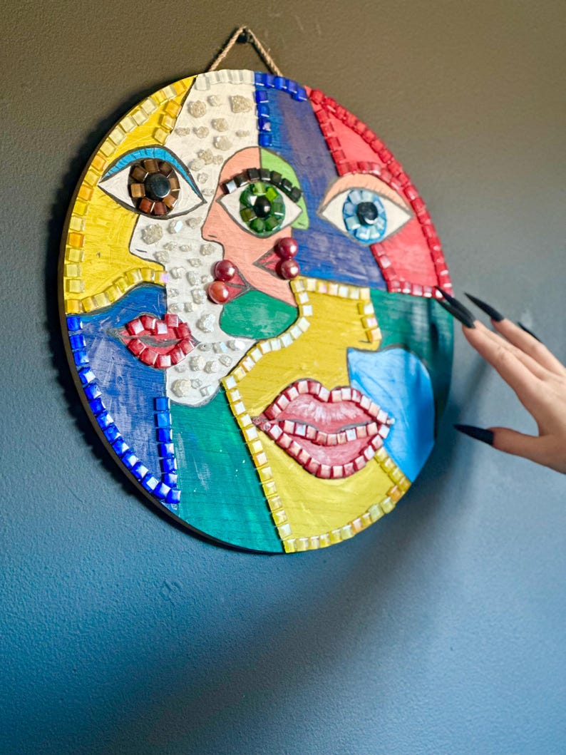 Abstract Mosaic Faces Wall Art - Etsy