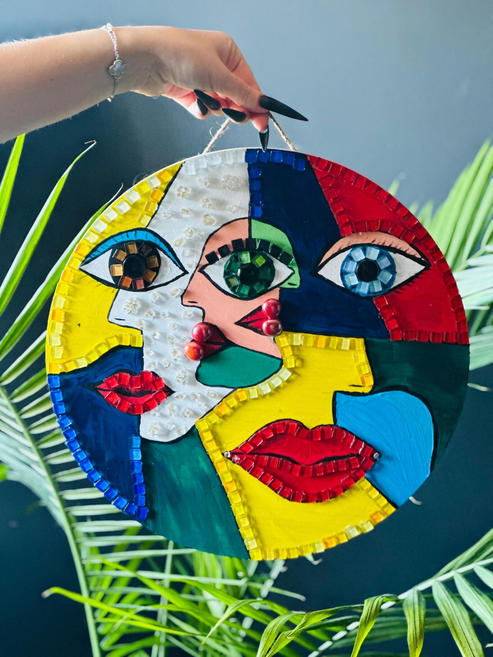Abstract Mosaic Faces Wall Art - Etsy