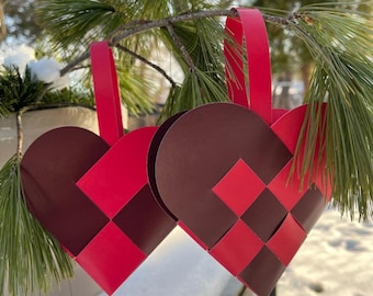 Red Danish Woven Heart Kit | Valentine Craft | Love DIY Craft | Scandinavian Decor (Set of 6)