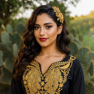 Beautiful Peacock Embroidered Blouse - Handmade Artisanal Blouse - Size SMALL