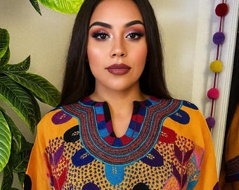 Handmade Floral Embroidered Blouse - Mexican Folk Art, Size L