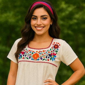 Precious Handmade Embroidered Blouse - Artisan Made - Embroidered Floral Blouse
