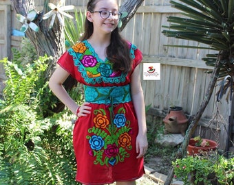 Gorgeous Hand Embroidered Artisanal Dresses - Handmade Dress - Mexican Embroidered Dress