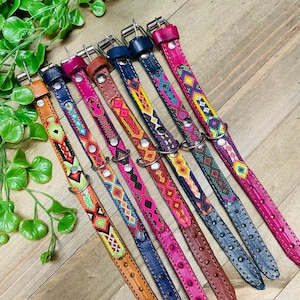 Mexican Extra Small Dog Collars - Artisanal Handmade Dog Collars - Leather Collars