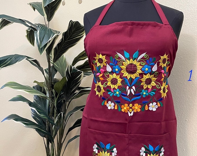 PLUS SIZE - Special & Beautiful Embroidered Edition Aprons - Artisan Made Embroidered Aprons