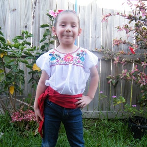 Authentic Girls Puebla Blouse - Kids Mexican Blouse - Artisanal Blouse