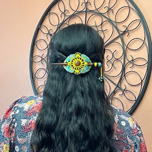 Gorgeous Hand Beaded Hair Stick Barrette - Handmade Barrette - Artisanal Hair Accessory