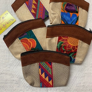 Cute Handmade Coin Bags - Embroidered Coin Bags - Mexican Style Bags