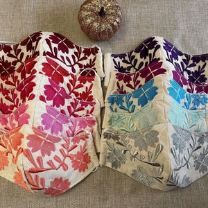 Mexican Floral Embroidered Face Masks - Handmade Face Masks