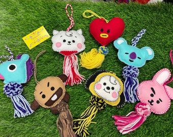 Handmade BTS Felt Characters - BT21 Handmade Charms - Ornament