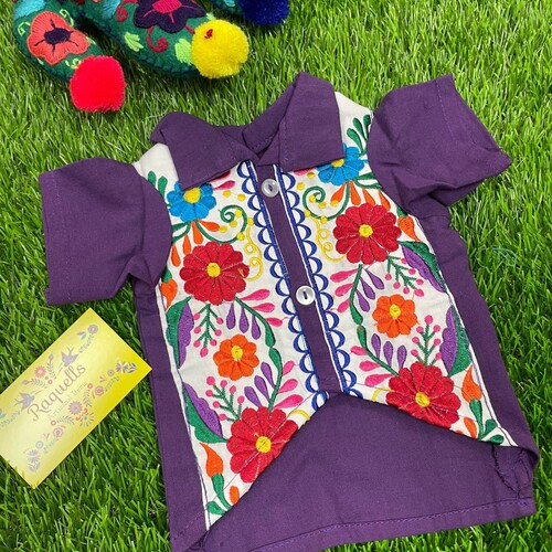 Dog Floral Embroidered Guayaberas Handmade Dog Clothing Etsy