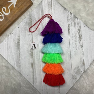 Artisanal Rainbow Tassel Charm - Handmade Tassel Charm