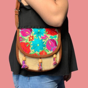 Mexican Embroidered Messenger Bag - Handmade Artisanal Bag
