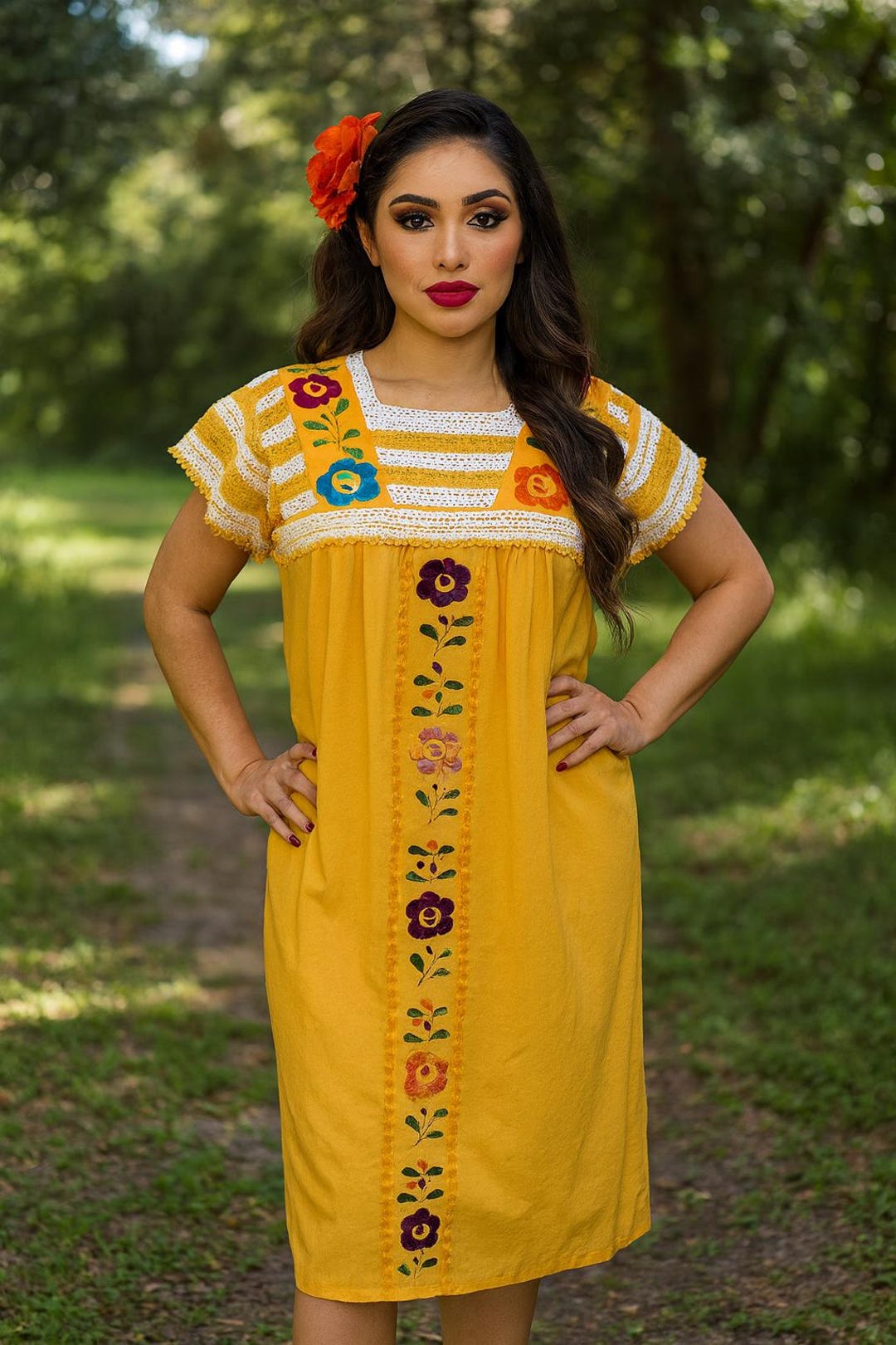 puebla embroidered dress Puebla Classic Embroidered Ruffles Blouse