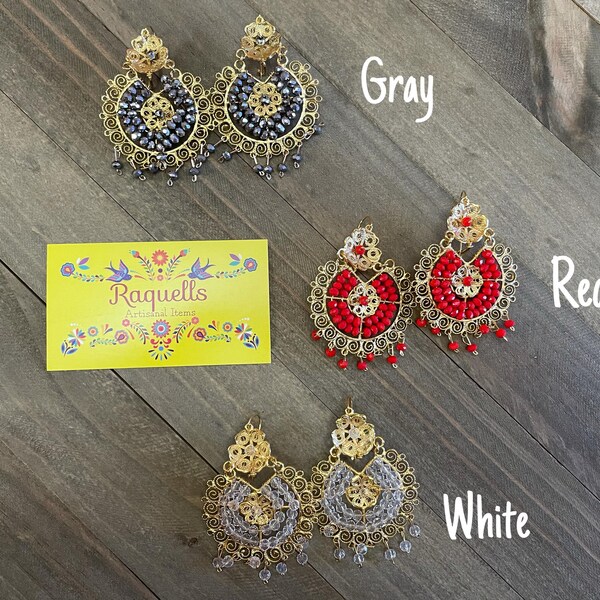 Gorgeous Mexican Artisanal Filigree Gold Plated Earrings - Beautiful Folkloric Earrings made by our Oaxaca Artisan Partners