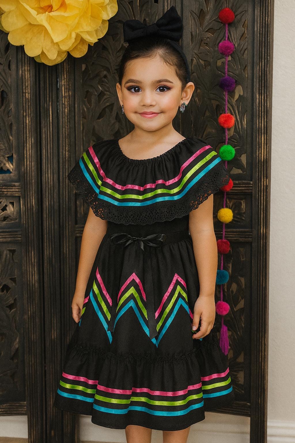 Ready to Ship Fiesta/Estrella Dress - Girls Halloween Costume - Handmade Mexican Dress