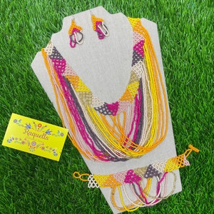 Beautiful Artisanal Mexican Beaded Jewelry Set - 3 Piece Set - Made by our Oaxaca Artisan Partners