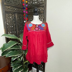 Nice and Gorgeous Gauze Blouse w/Gorgeous Embroidered Flower designs