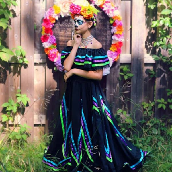 Halloween Handmade Katrina Dress - Mexican Culture Costume - Handmade Dresses