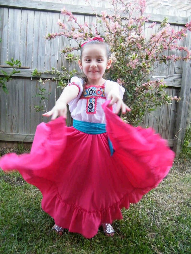 Girls Mexican Skirt Traditional Folklorico Skirt image 2