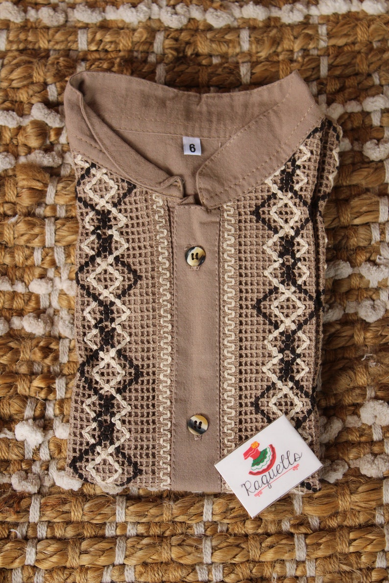 Guayaberas Maya for Boys Kaki