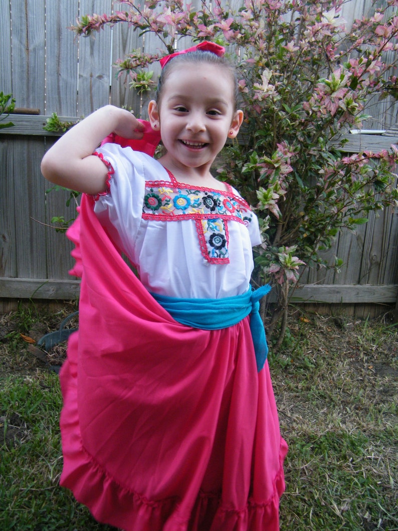 Girls Mexican Skirt Traditional Folklorico Skirt image 5