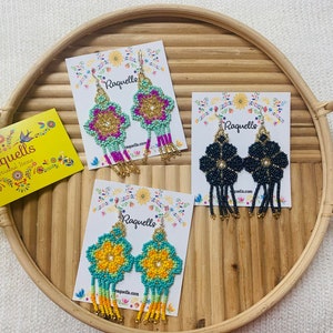 Beautiful Hand Beaded Artisanal Earrings - Beaded Earrings From Chiapas, Mexico